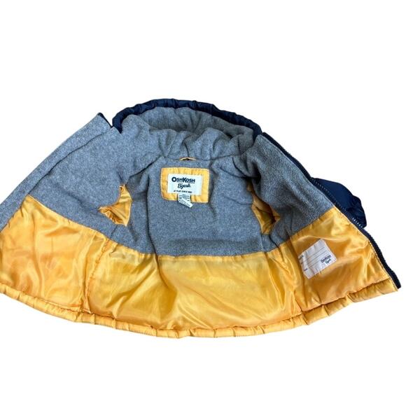 OshKosh B'gosh Puffer Jacket 12T Yellow, Blue and White Snow Jacket - Picture 3 of 4